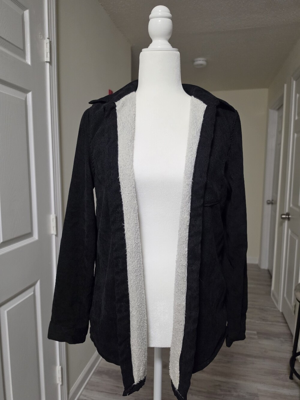Black Button-Up Corduroy Jacket